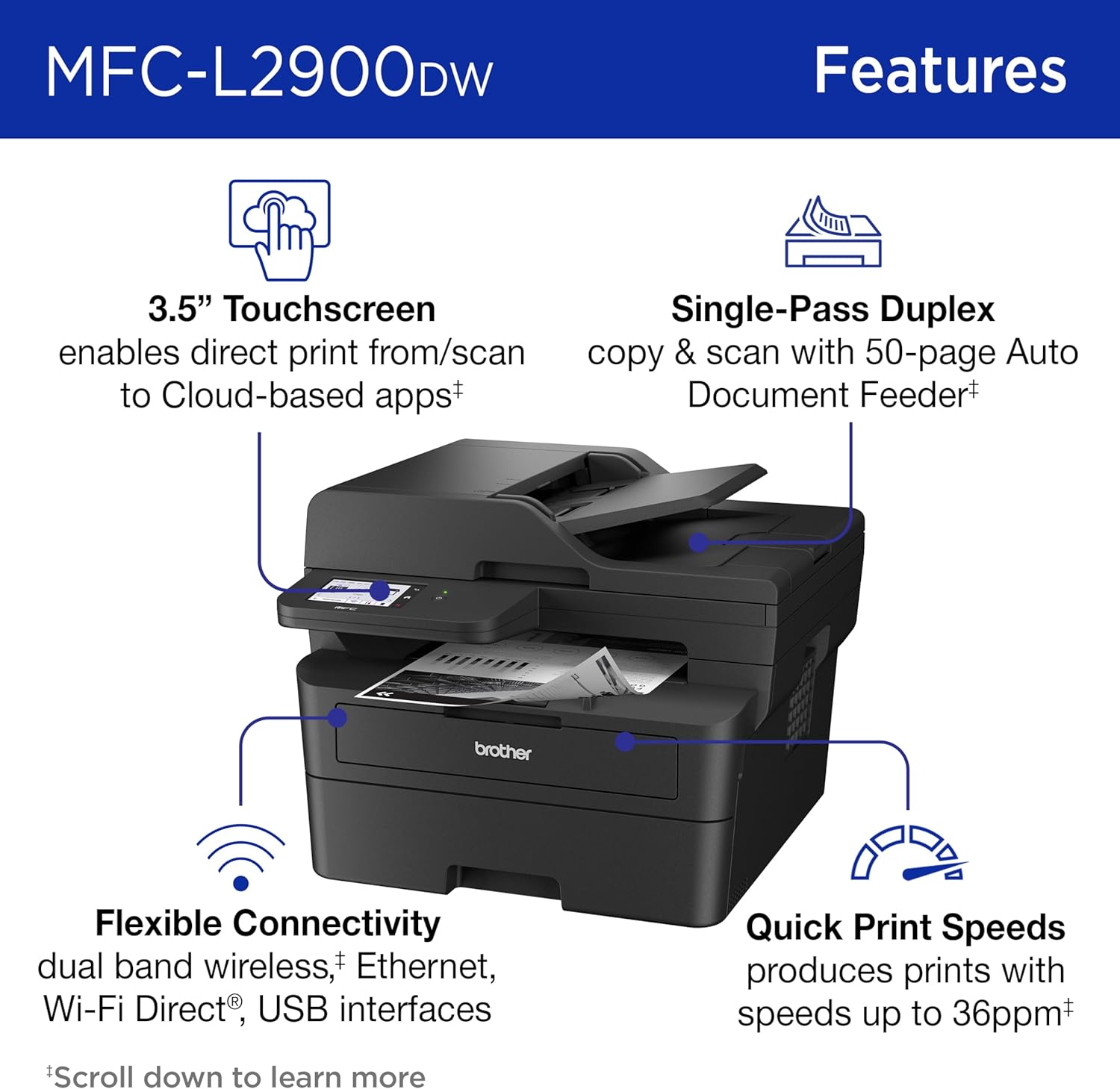 Laser Printer with Scanner & Wireless