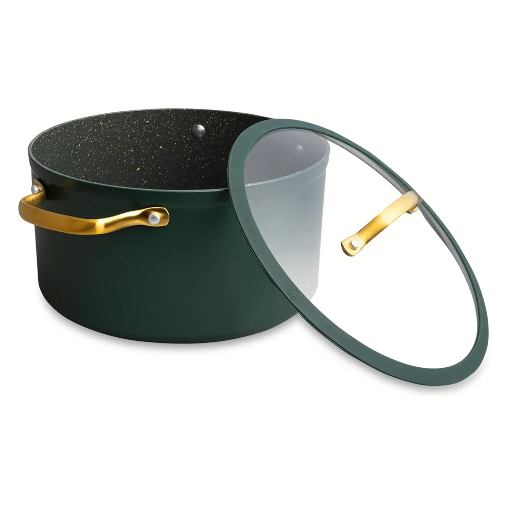 2026 Thyme & Table Non-Stick 12-Piece Granite Cookware Set, Hunter Green