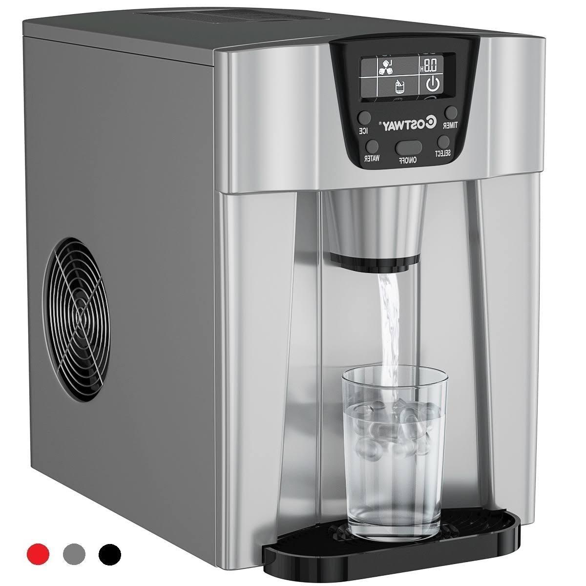 2026 2 in 1 Ice Maker Water Dispenser Countertop 36lbs/24H LCD Display Portable New �� Black