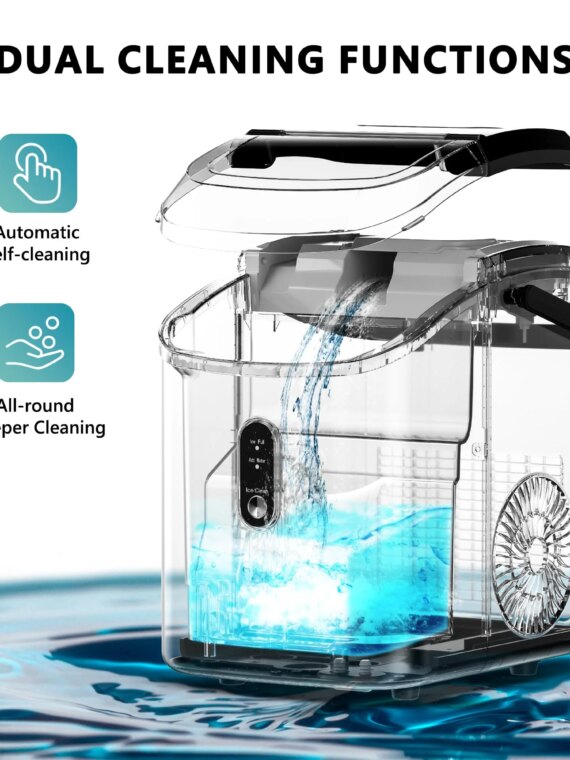 EUHOMY Nugget Ice Maker Countertop with Handle