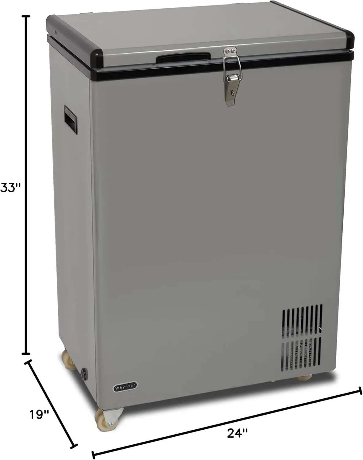 FM-65G 65 Quart Portable Refrigerator and Deep, AC 110V/ DC 12V, Real Chest Freezer for Car, Home, Camping, and RV with-8°F to 50°F Temperature Range, Gray, One Size
