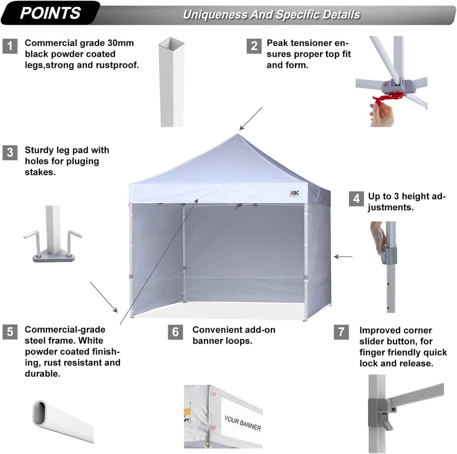 Easy Pop Up Canopy Tent 10×10 with Sidewalls