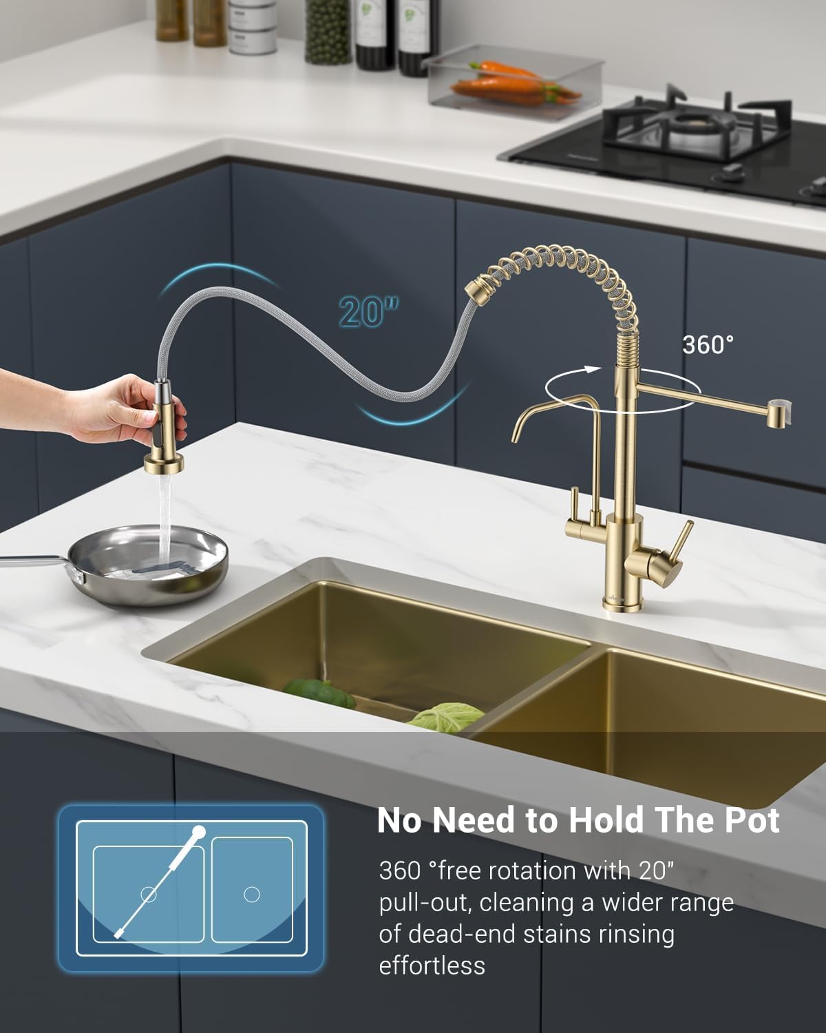 Black Touchless Kitchen Faucet with Soap Dispenser, Motion Sensor Activated Hands-Free Automatic Faucet for Sink with Pull Down Sprayer, Single Handle Smart Faucets for Kitchen Sink