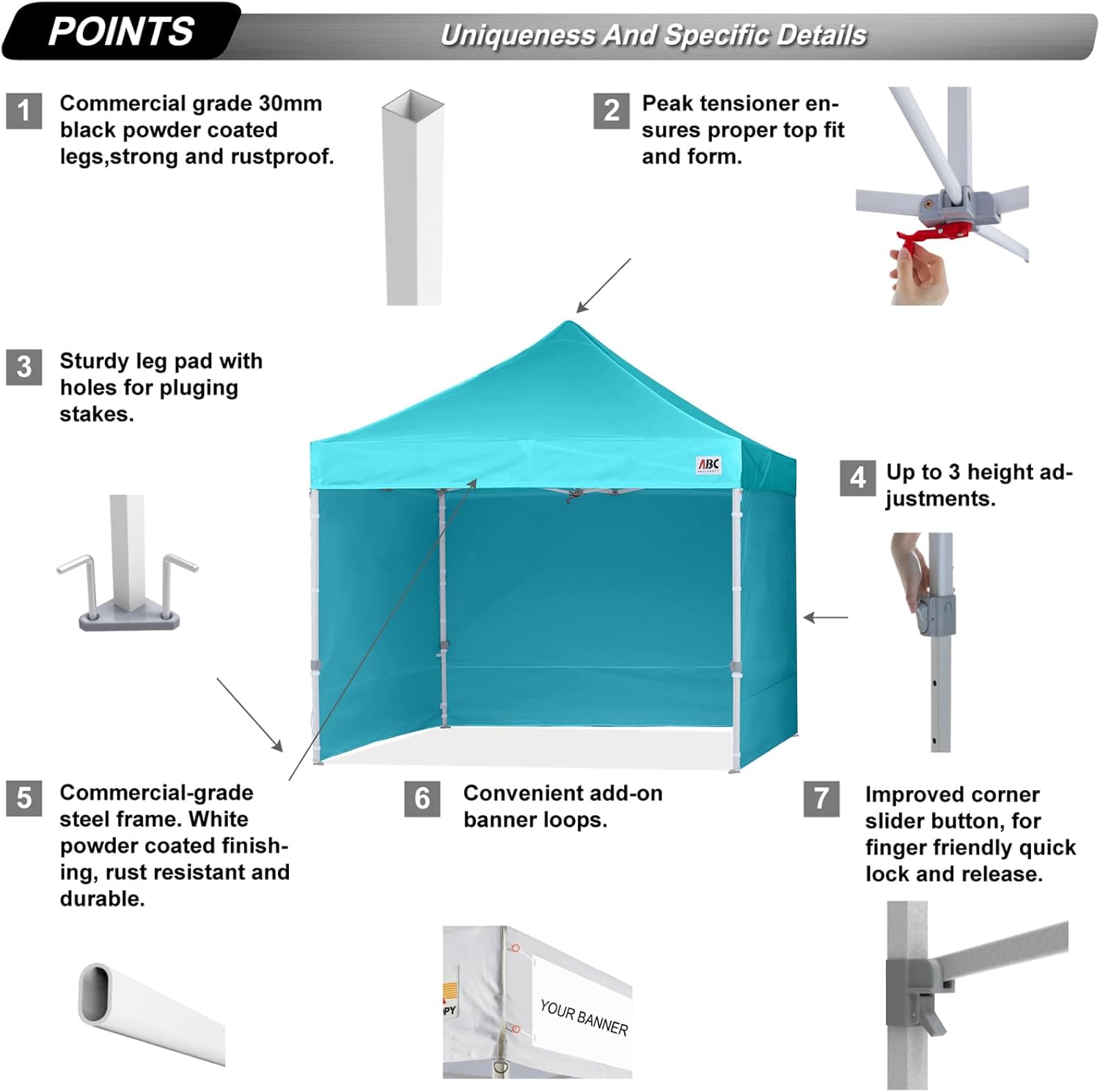 Easy Pop Up Canopy Tent 10×10 with Sidewalls