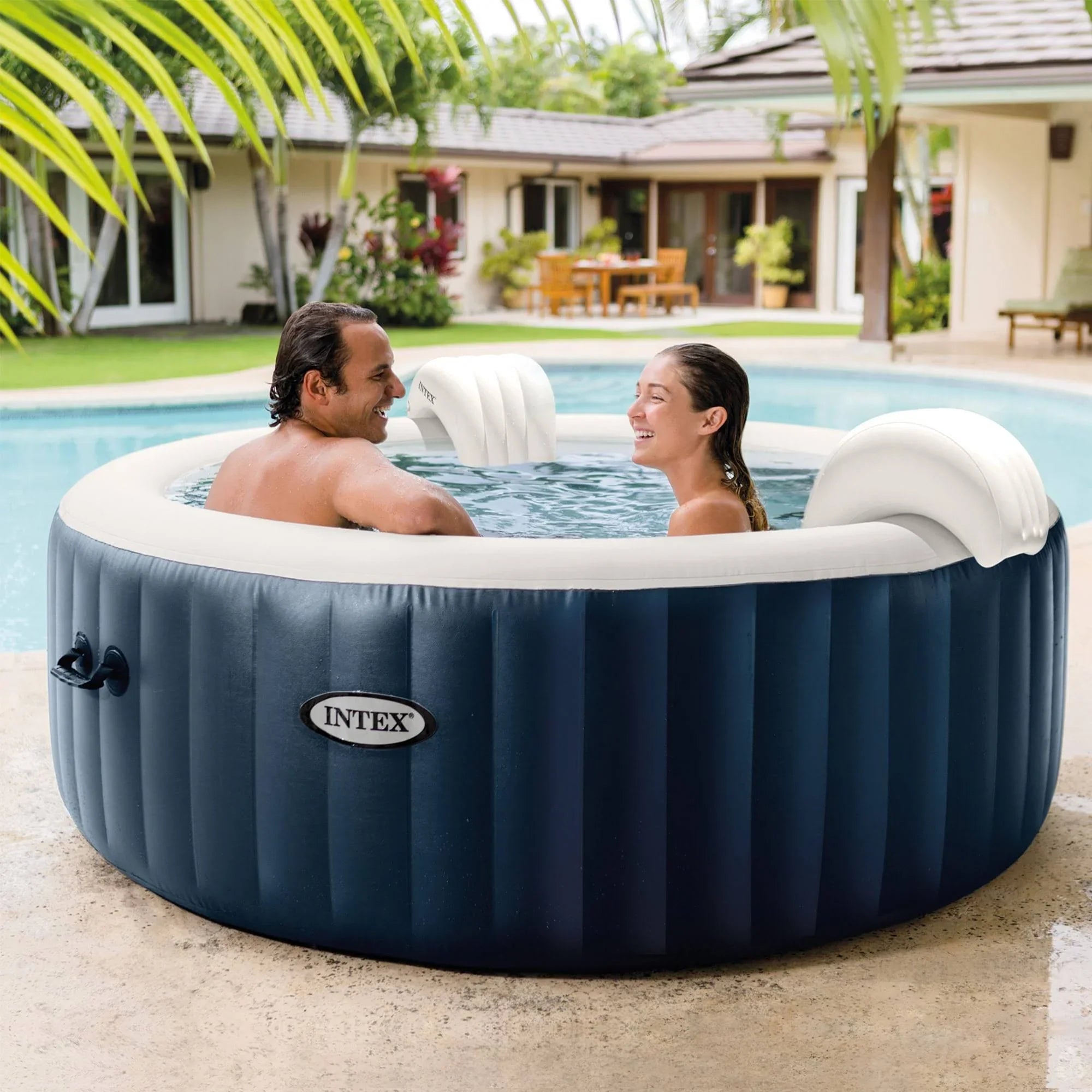 Intex PureSpa Plus Portable Inflatable Hot Tub, 77 x 28