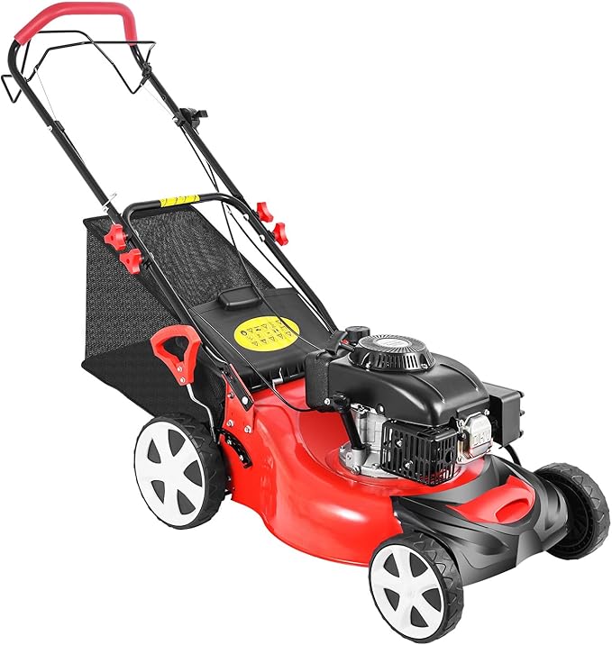 Self Propelled Gas Lawn Mower, 20-Inch 140cc OHV Engine 3-in-1 Gas Mower,Adjustable Cutting Height for Sports Fields, Community Greening, Municipal Greening