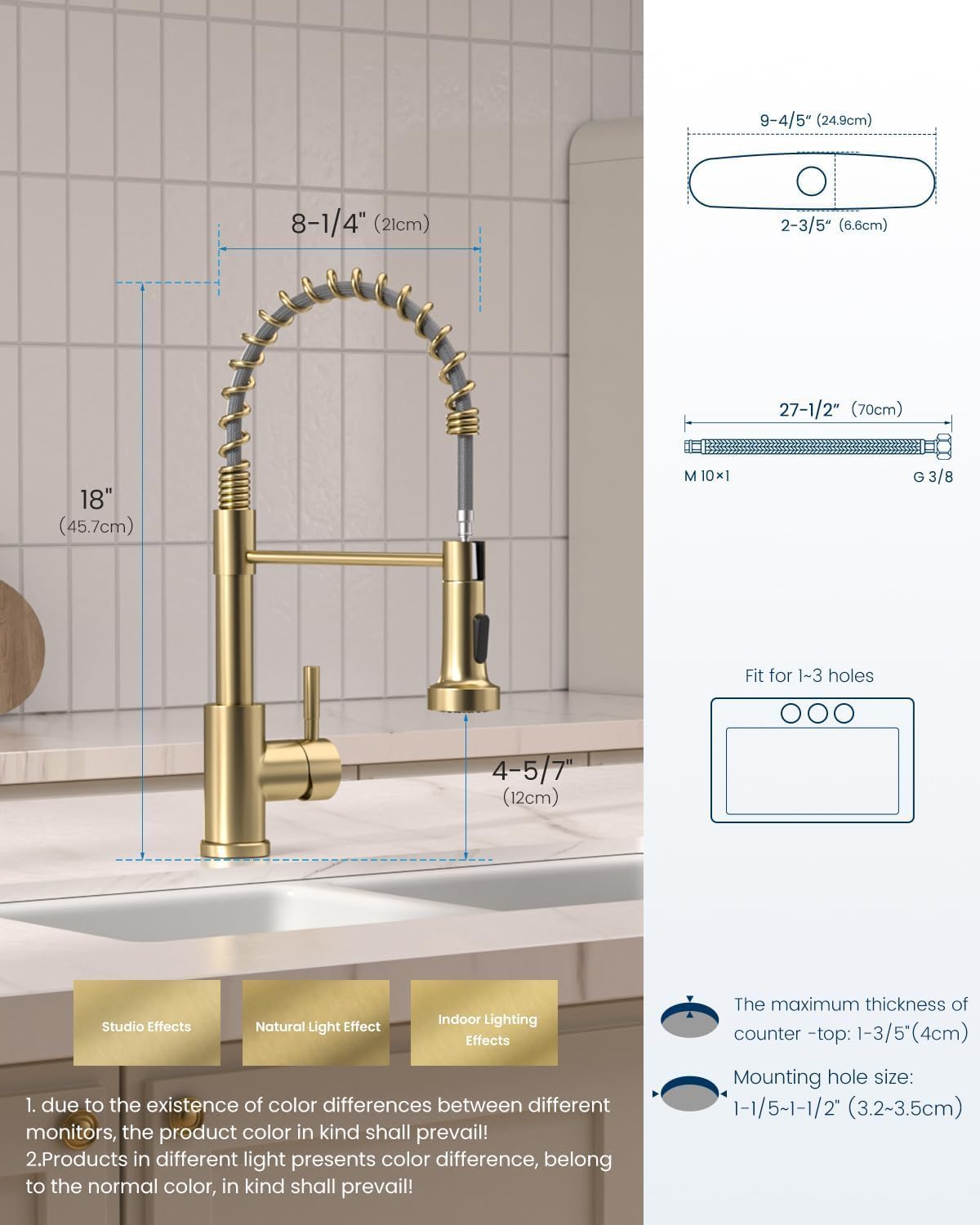 Black Touchless Kitchen Faucet with Soap Dispenser, Motion Sensor Activated Hands-Free Automatic Faucet for Sink with Pull Down Sprayer, Single Handle Smart Faucets for Kitchen Sink