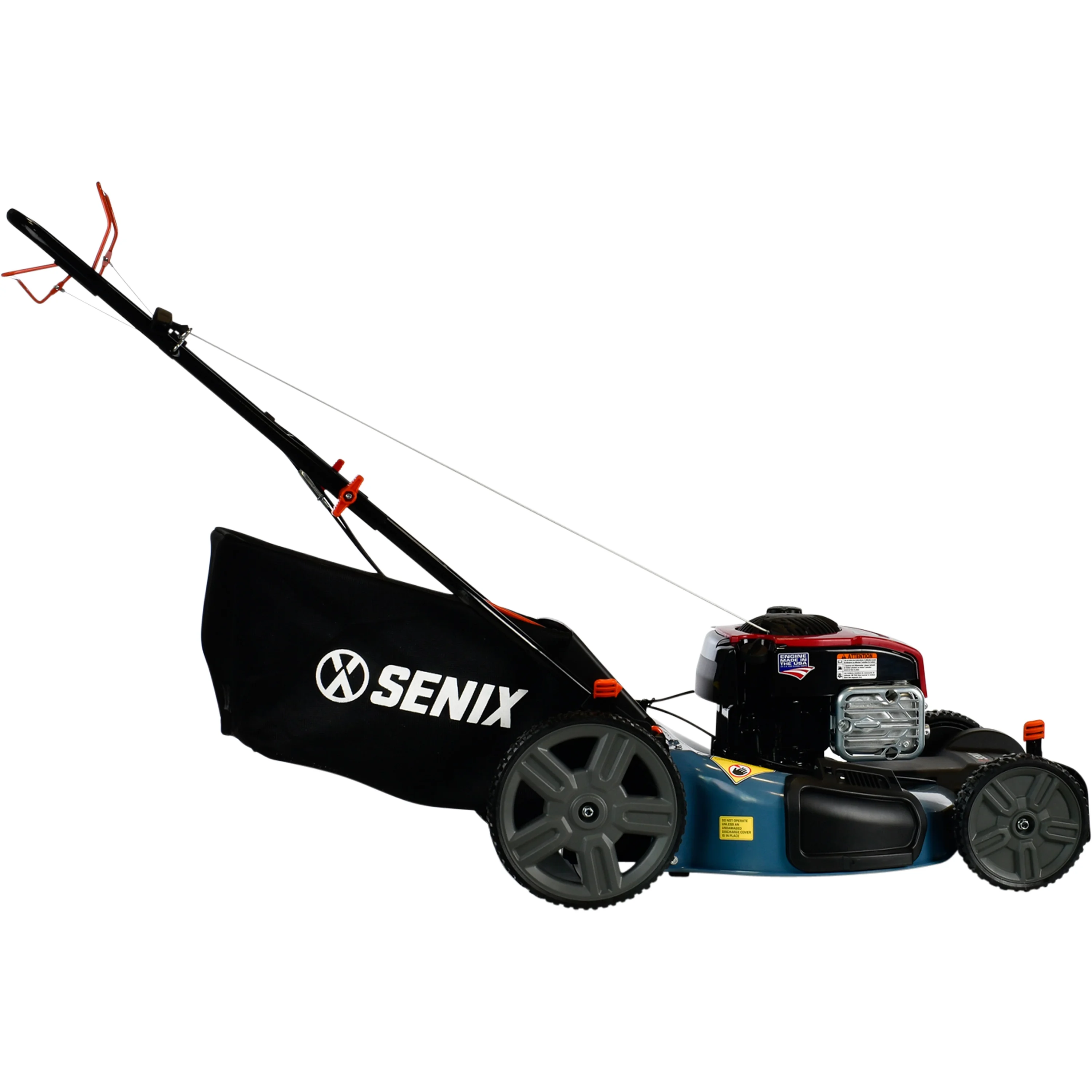 2026 SENIX Self-Propelled Gas Lawn Mower, 21-Inch, 150 cc 4-Cycle Briggs & Stratton Engine, 3-In-1 Single Speed Lawnmower, 6-Position Height Adjustment with 11-Inch Rear Wheels, LSSG-M1, Blue