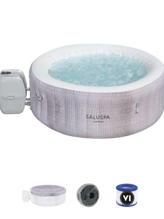 Bestway SaluSpa Cancun AirJet Inflatable Hot Tub with 120 Jets, Gray