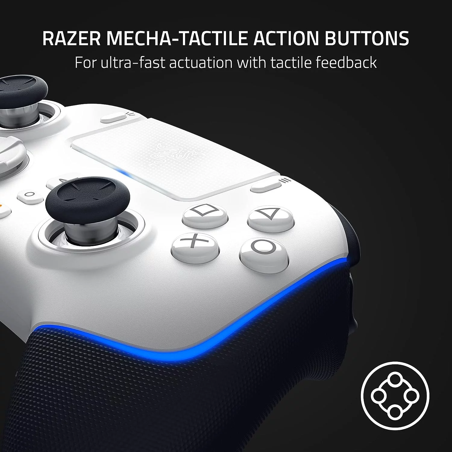 2026 Razer Wolverine V2 Pro Wireless Gaming Controller for PlayStation 5 / PS5 PC: HyperSpeed Wireless - Mecha-Tactile Action Buttons - 8-Way Microswitch D-Pad - 6 Remappable Buttons - Chroma RGB - White