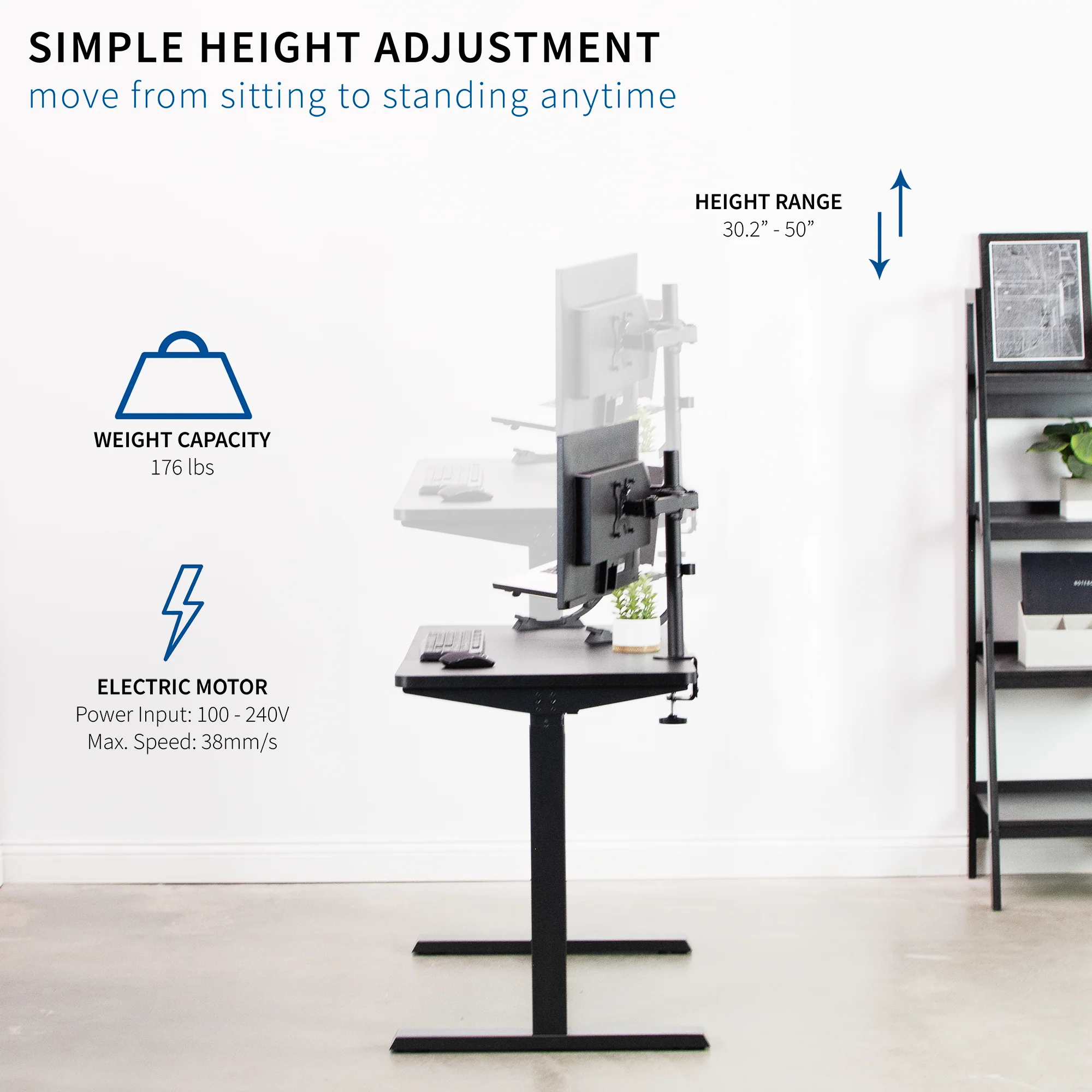Electric Height-Adjustable Desk – Ergonomic Sit-Stand Workstation for Improved Comfort & Productivity