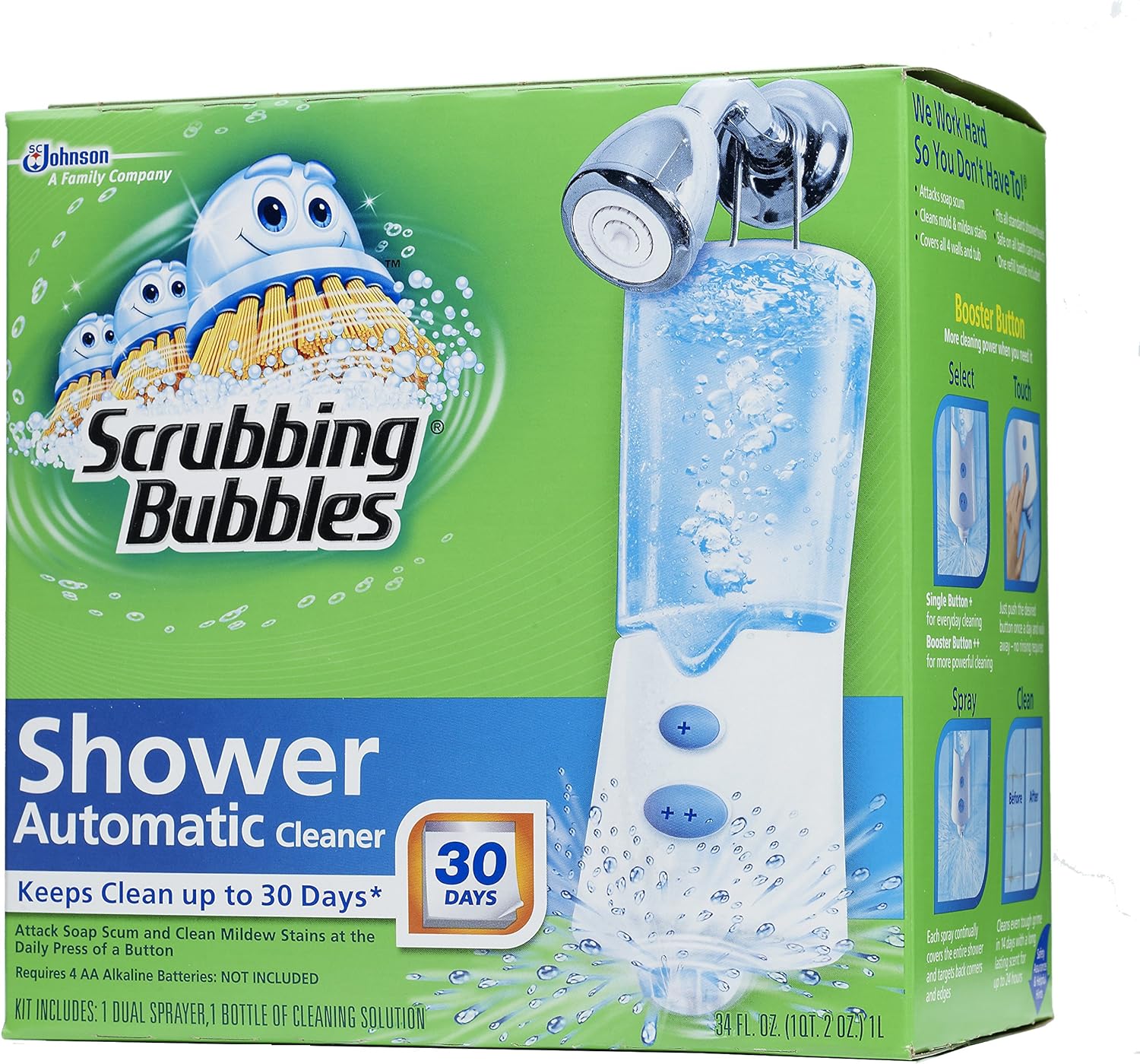 Bubbles Automatic Shower Cleaner, Starter Kit, 34 Ounce.
