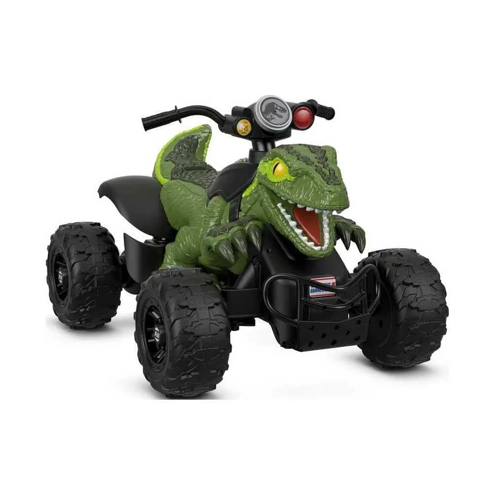 Power Wheels Jurassic World Dino Racer Ride-On ATV, Green Dinosaur Toy