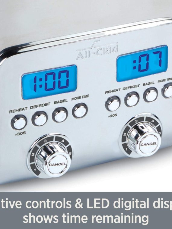 All-Clad 10942223917 Stainless Steel Digital Toaster with Extra Wide Slot, 4-Slice, Silver – 2-Slice