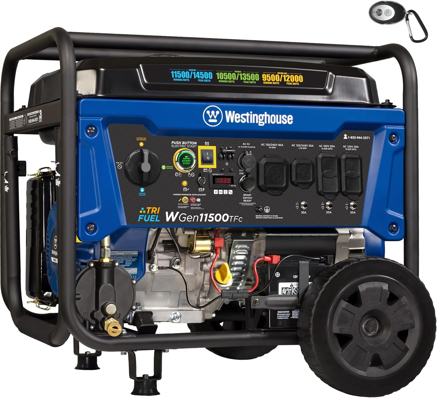 14500W Tri-Fuel Portable Generator with Remote Start