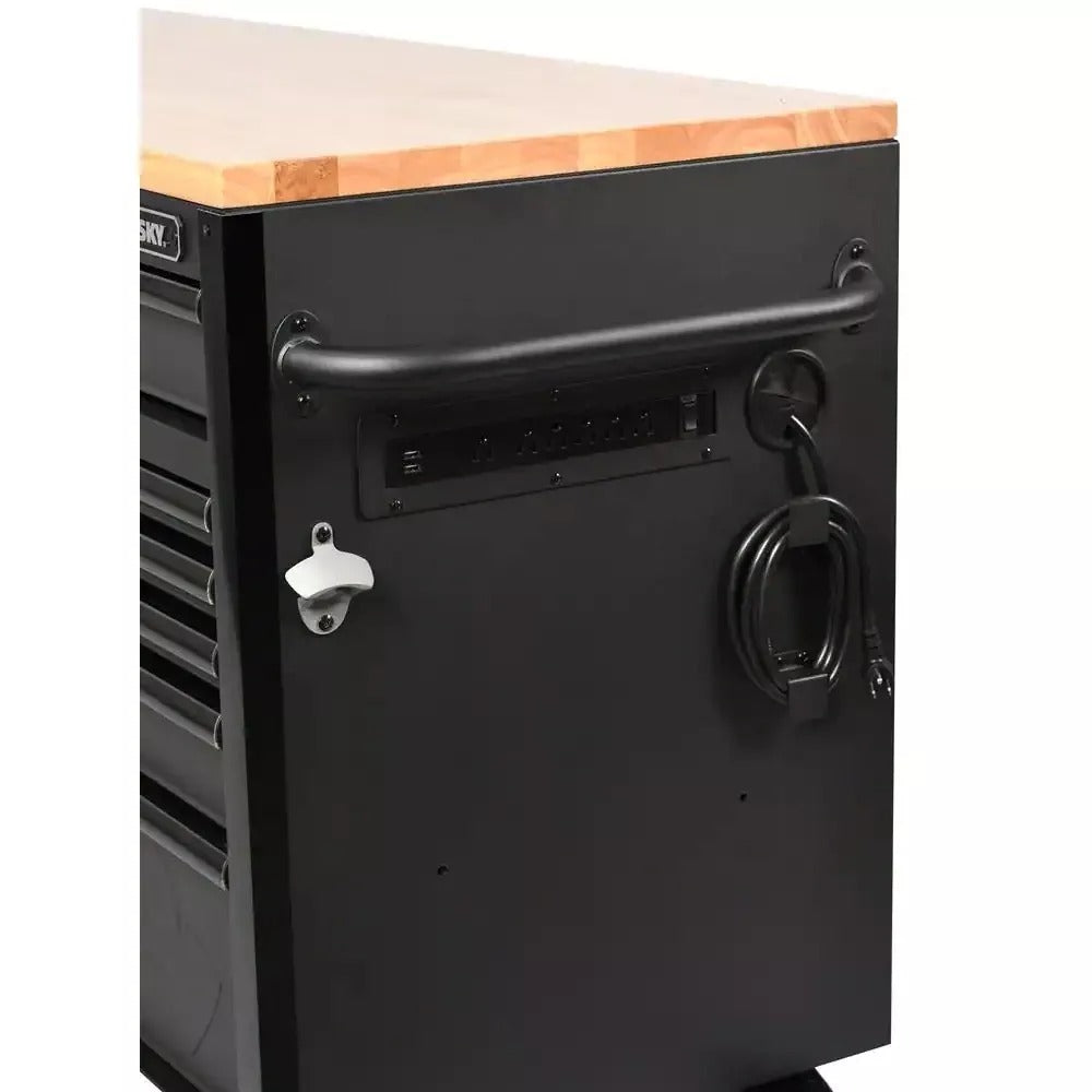 2026 Heavy Duty 61 in. W x 23 in. D 15-Drawer Mobile Workbench with Solid Wood Top