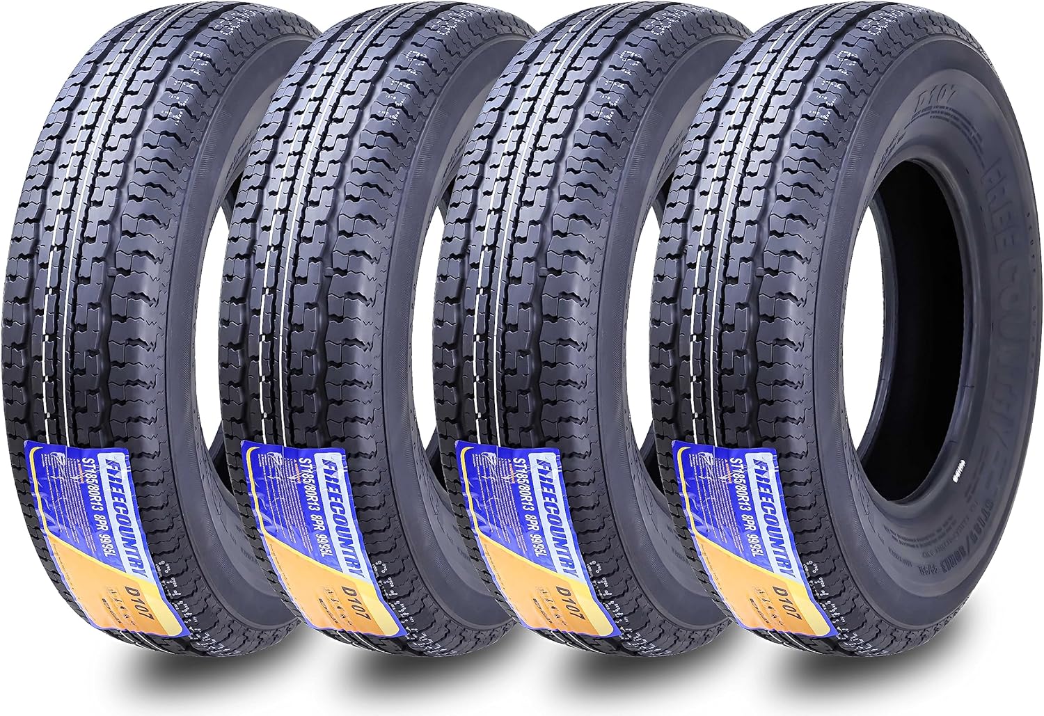 Grand Ride Set of 4 ST225/75R15 Trailer Tires