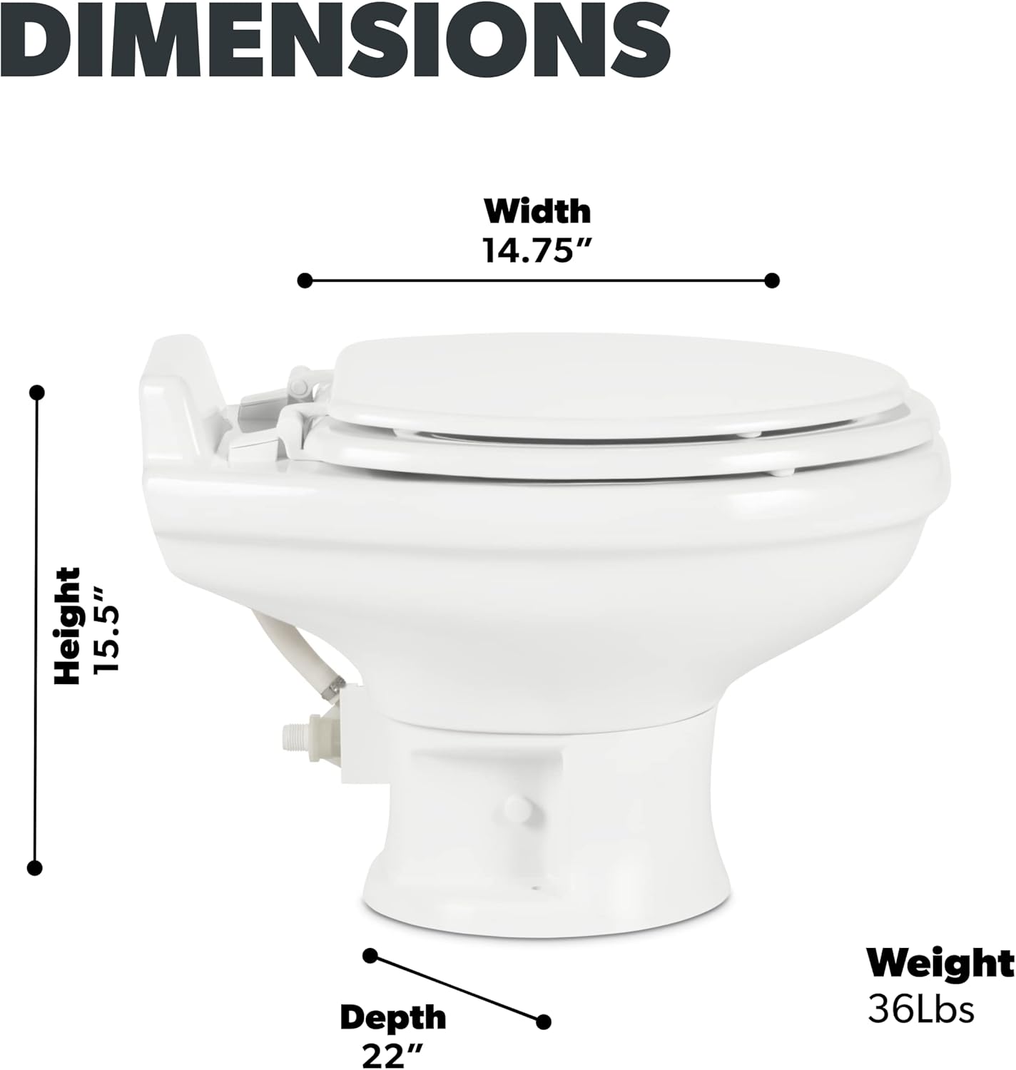 320 Series Standard Height RV Toilet – White