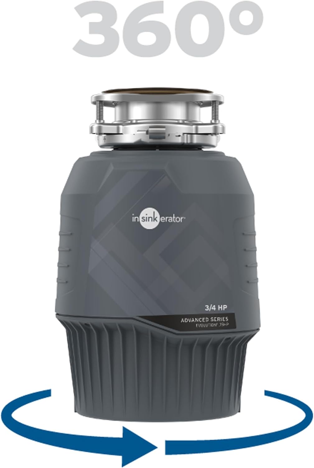 EVOLUTION 0.75HP 3/4 HP, Advanced Series EZ Connect Continuous Feed Food Waste Garbage Disposal, Gray – Advanced Series with EZ Connect