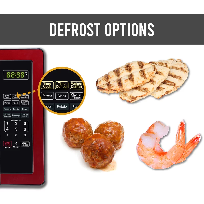 2025 Farberware FMO11AHTBKN 1.1 cu. Ft. 1000-Watt Countertop Microwave Oven in Metallic Red