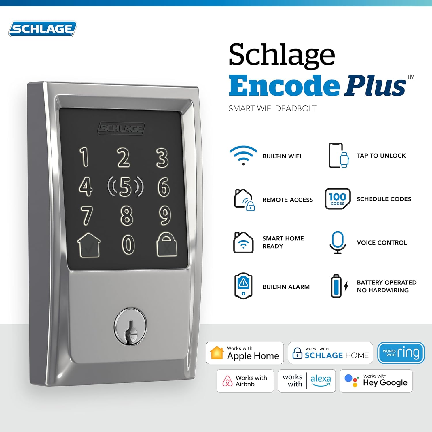 Encode Plus Smart Wi-Fi Lock – Keyless Entry Deadbolt