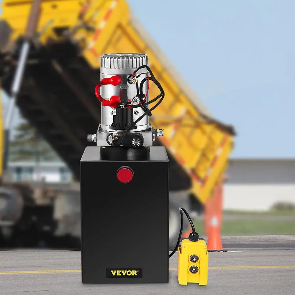 2026 12 qt. 12-Volt 3200 PSI Hydraulic Power Pump Electric Dump Trailer Pump with Steel Reservoir for Car Lift 12LDZYCZYYBTX0001V0