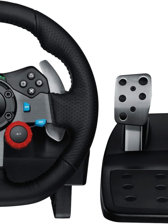 2025 Logitech – G29 Driving Force Racing Wheel and Floor Pedals for PS5, PS4, PC, Mac – Black