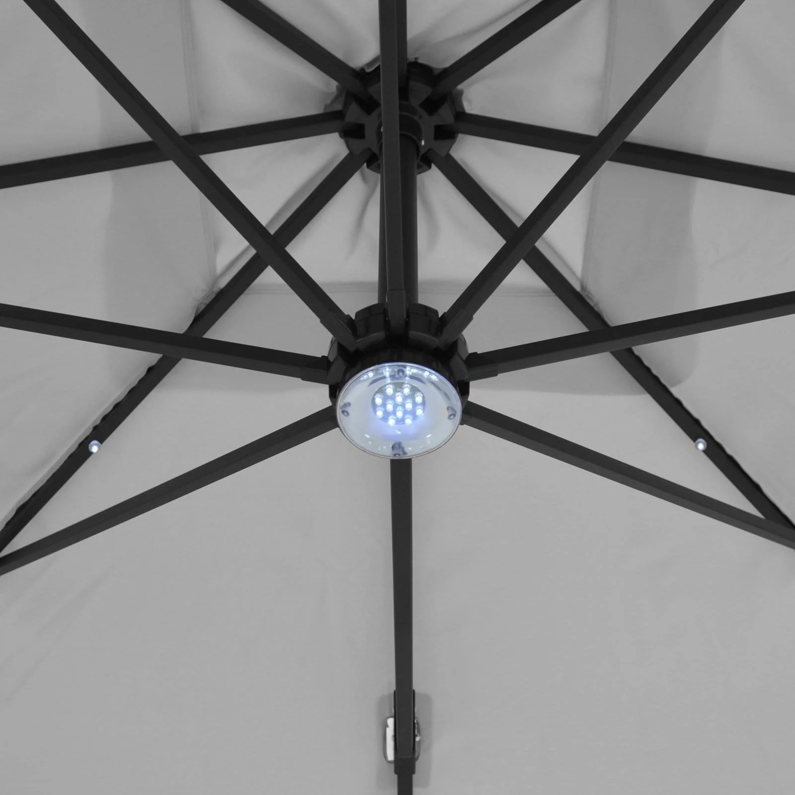 2026 Azuma 3m Square Parasol Solar LED Lights Offset Garden Canopy