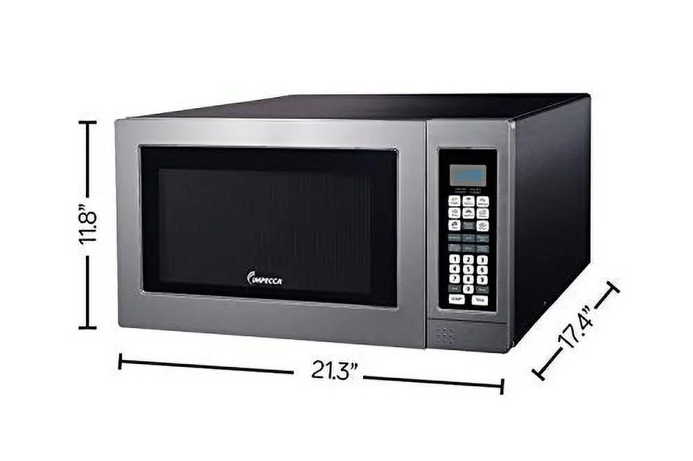2026 Impecca CM-1295ST 22 Countertop Microwave with 1.2 cu. ft. Capacity Convection Grill and 1000 Watts Cooking Power in Stainless Steel