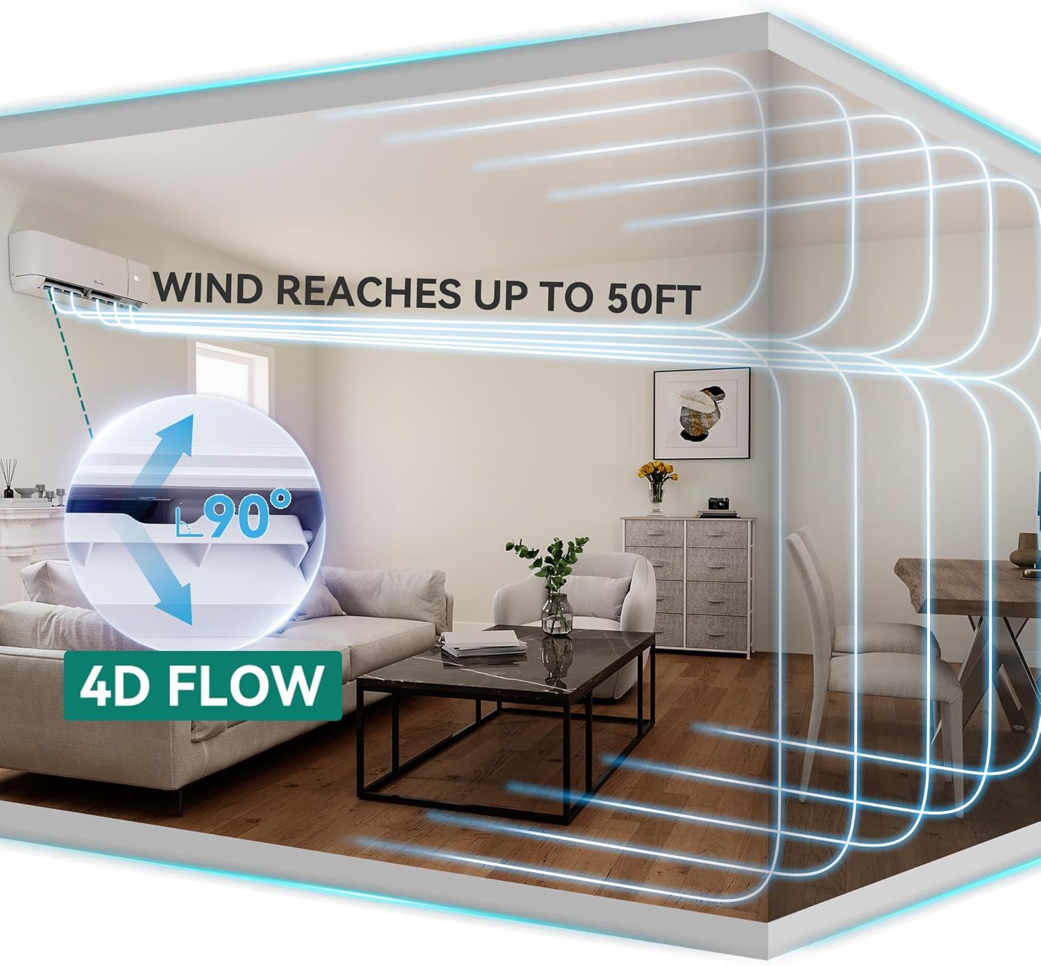 12000 BTU Mini Split AC Heat Pump – WiFi & Alexa Compatible