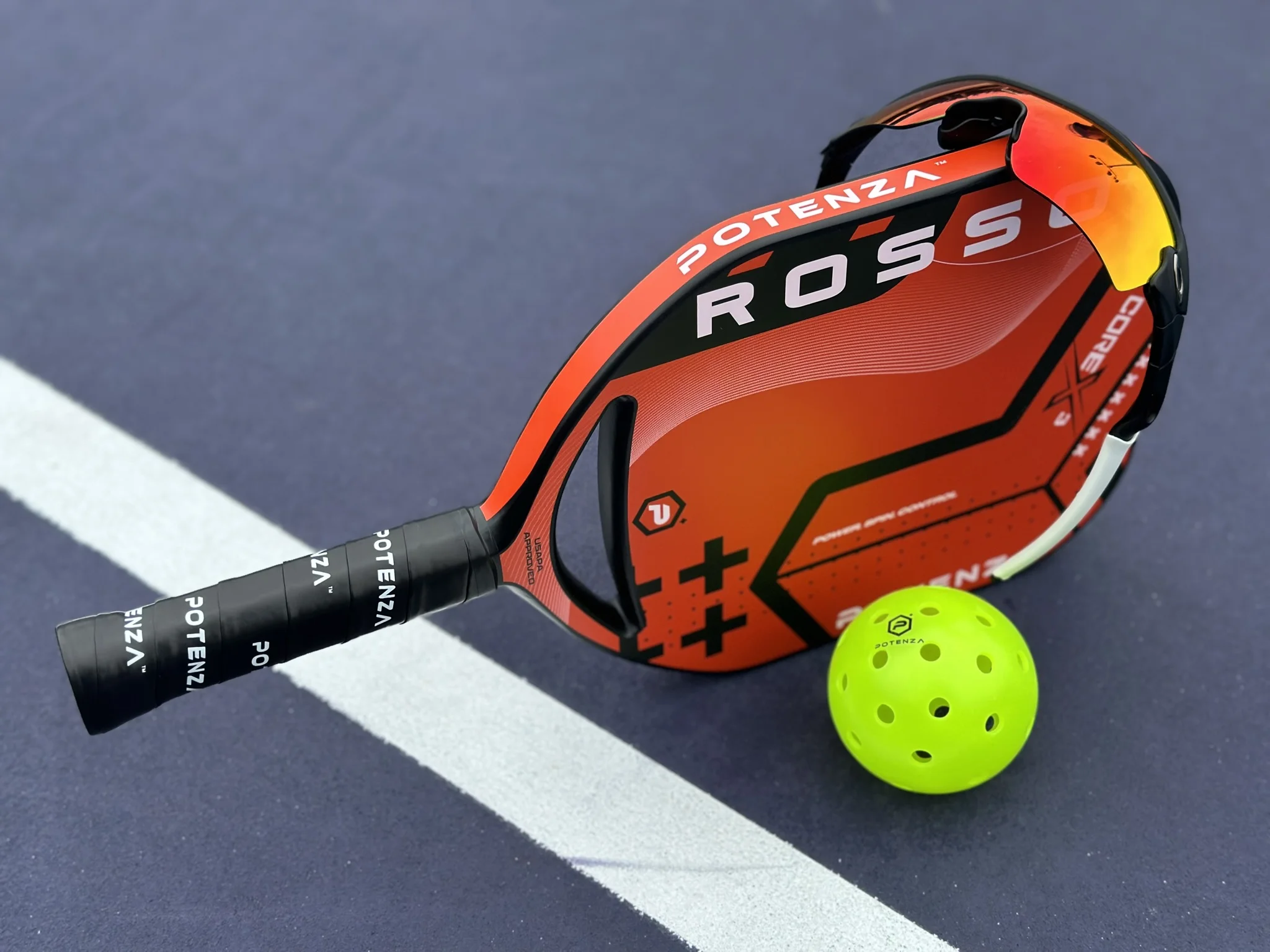 2026 Potenza ROSSO+ Pro Pickleball Paddle (Carbon Fiber, 21mm COREx3 Open Throat)