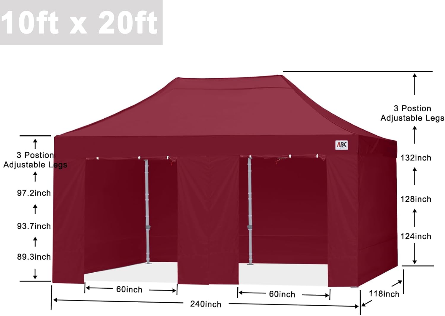 Easy Pop Up Canopy Tent 10×10 with Sidewalls