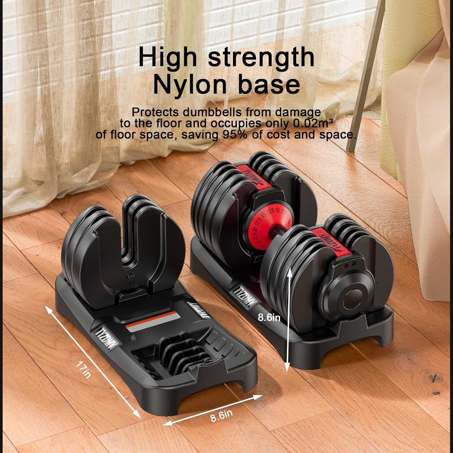 Adjustable Dumbbells Set of 2 – 52.5 Lbs Pair