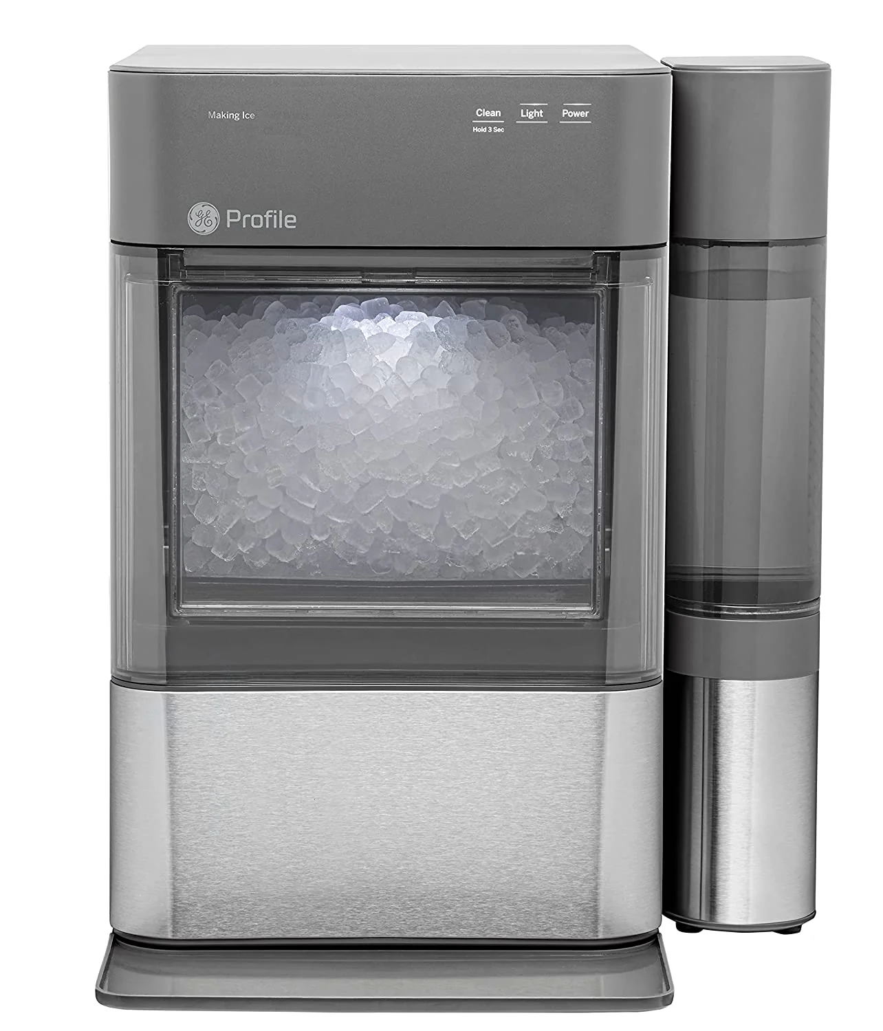 Countertop Nugget Ice Maker | Ice Machine with WiFi Connectivity | Smart Home Kitchen Essentials | Black Stainless