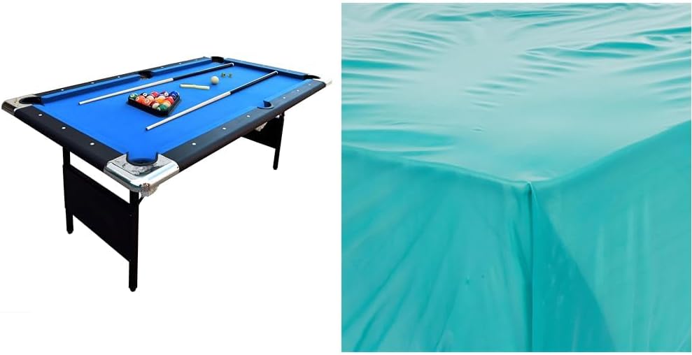 Hathaway Fairmont 6 Ft Portable Pool Table, Adults Folding Billiards Tables for Game Room with Easy Foldable Storage, Includes Full Set of Billiard Balls, Cues, Chalk & Brush