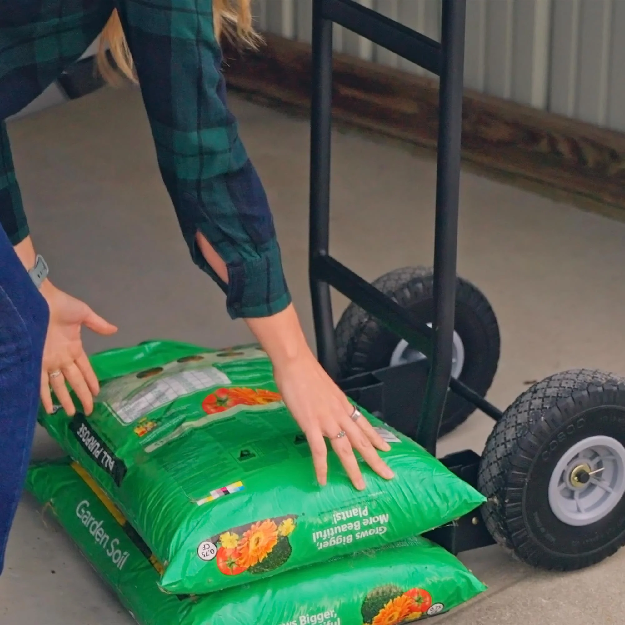 COSCO Load Assist Hand Truck with P Handle and Flat Free Wheels, 800lb capacity