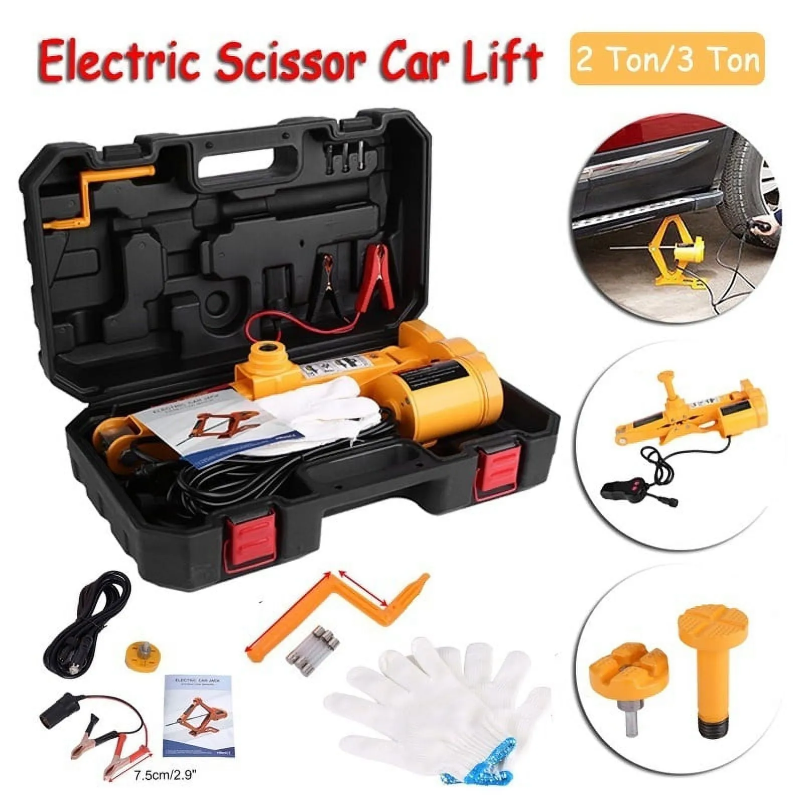 2026 3Ton 12V DC Automotive Car Electric Jack Lifting SUV Van Garage and Emergency Equipment