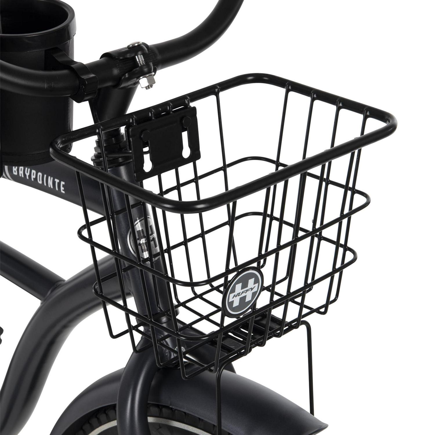 Huffy 26 Baypointe Mens Cruiser Bike with Basket, Gray