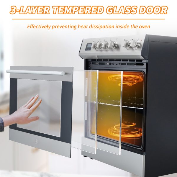 2026 Front Control Electric Range Oven with 5 Cooktop Elements with 6 Cooking Power Options, Freestanding Oven, 5.0 cu. ft. Capacity Stainless Steel