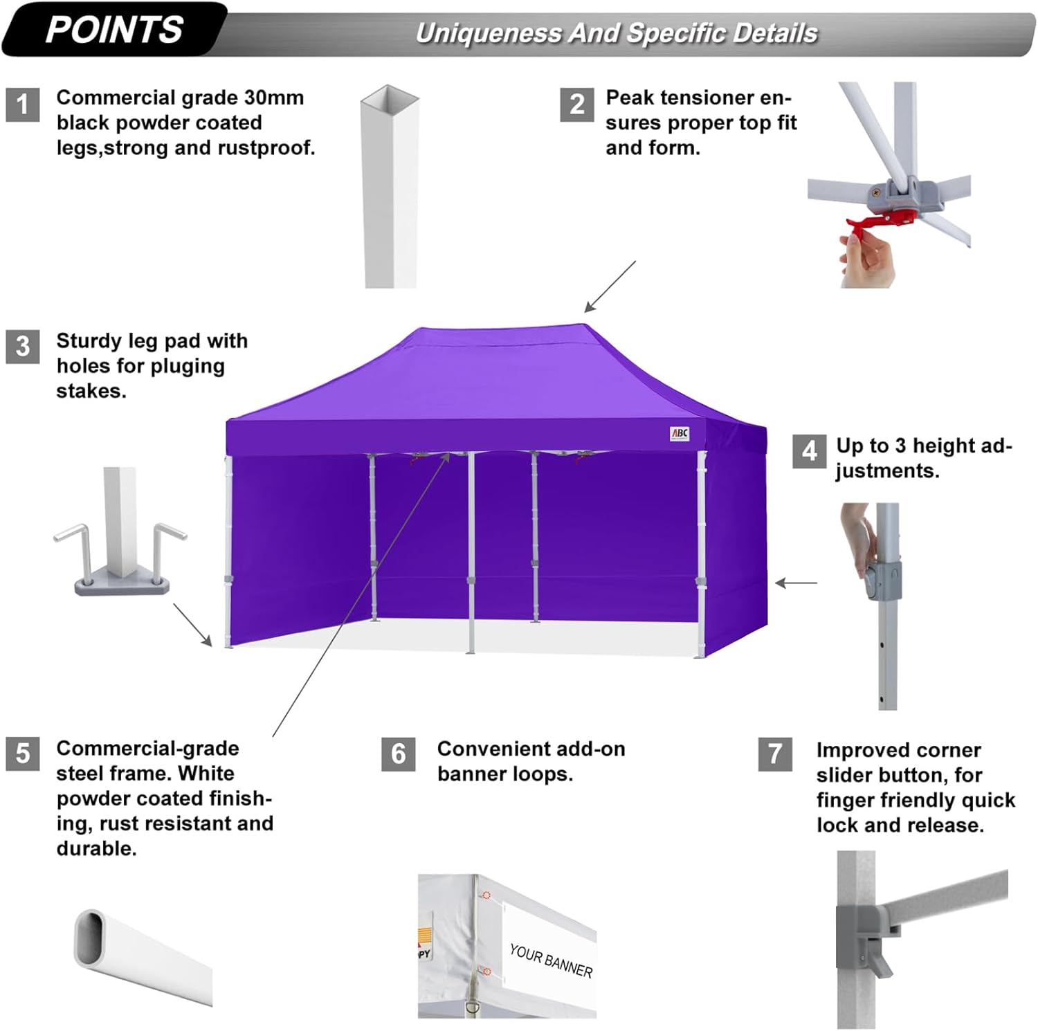 Easy Pop Up Canopy Tent 10×10 with Sidewalls