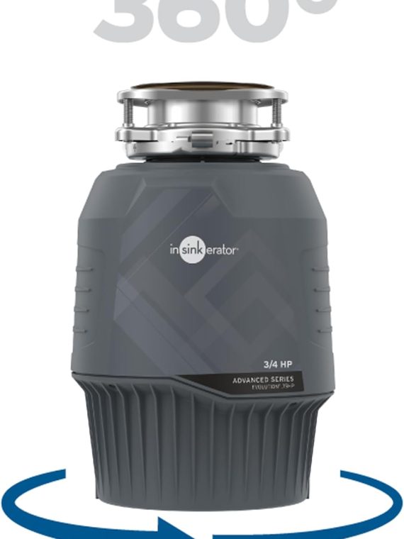 EVOLUTION 0.75HP 3/4 HP, Advanced Series EZ Connect Continuous Feed Food Waste Garbage Disposal, Gray – Advanced Series with EZ Connect