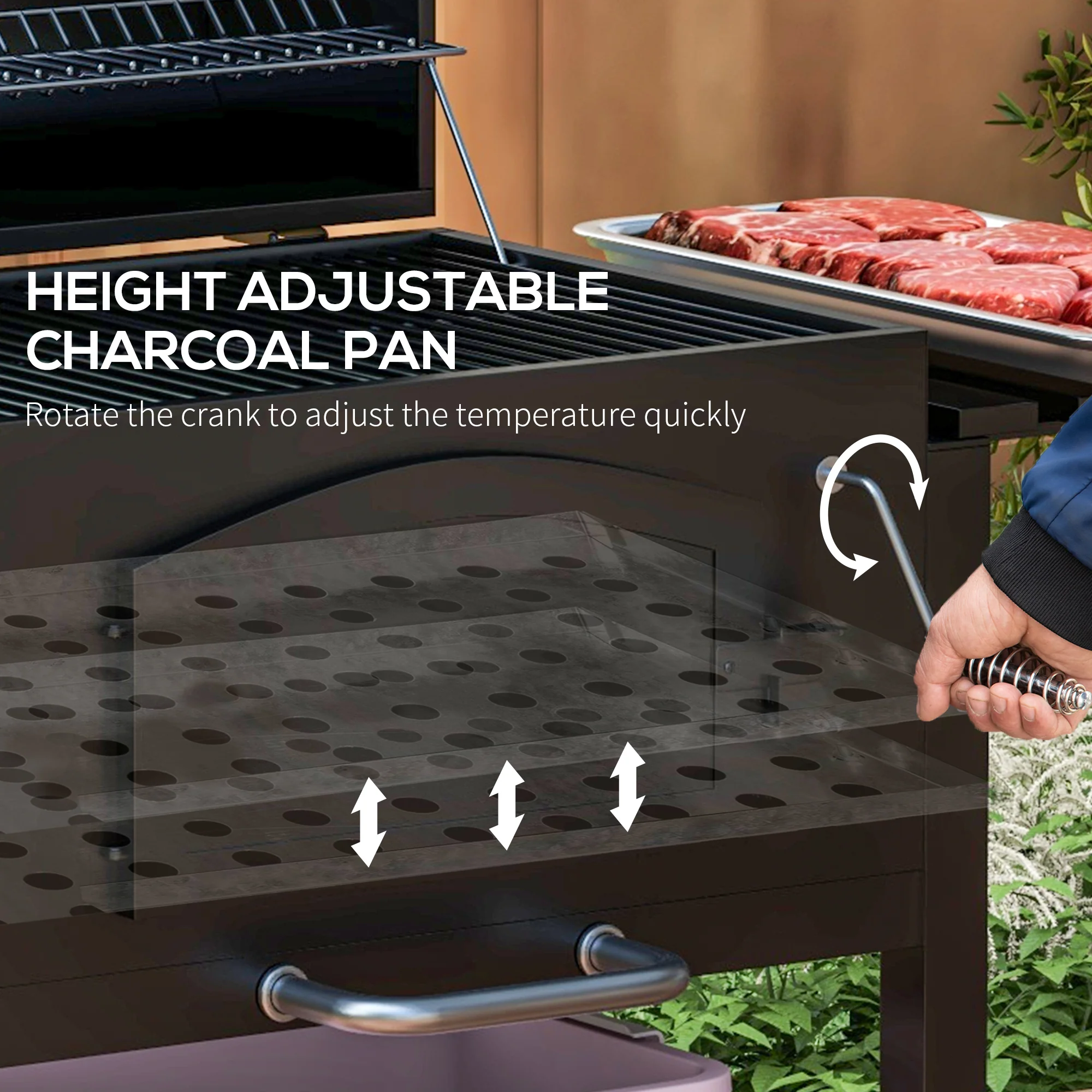 2026 Charcoal BBQ Grill with Spacious Cooking Area, Warming Rack & Adjustable Heat Controls