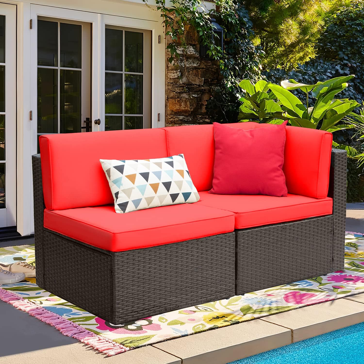 5 Pieces All-Weather Patio Furniture Set with Cushions