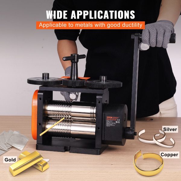 2026 Vevor Rolling Mill Jewelry Machine 3-in-1 Multi-Function 57mm Max Width New