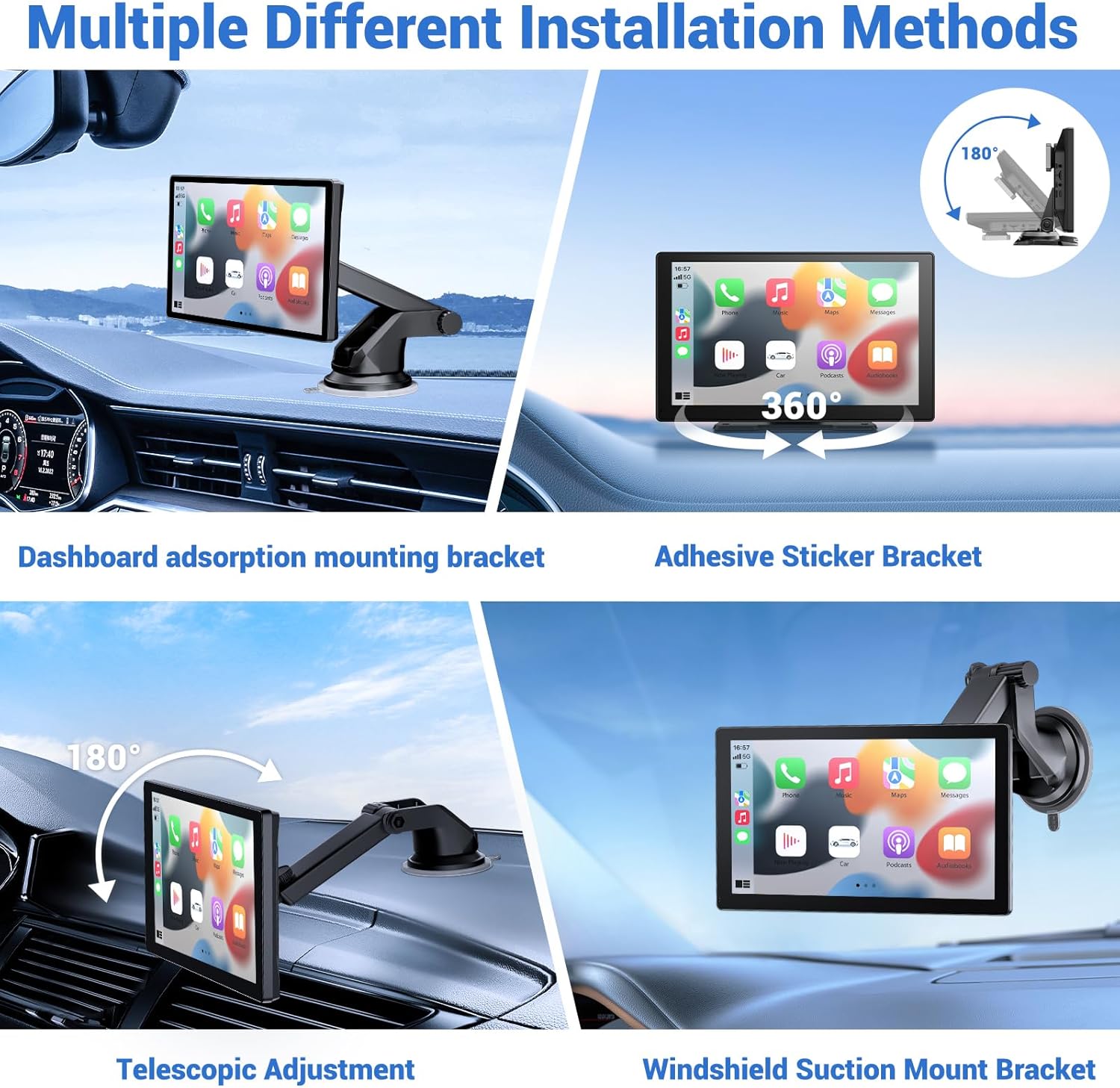 2026 Wireless Apple Carplay Screen for Car 4K Dash Cam, 9