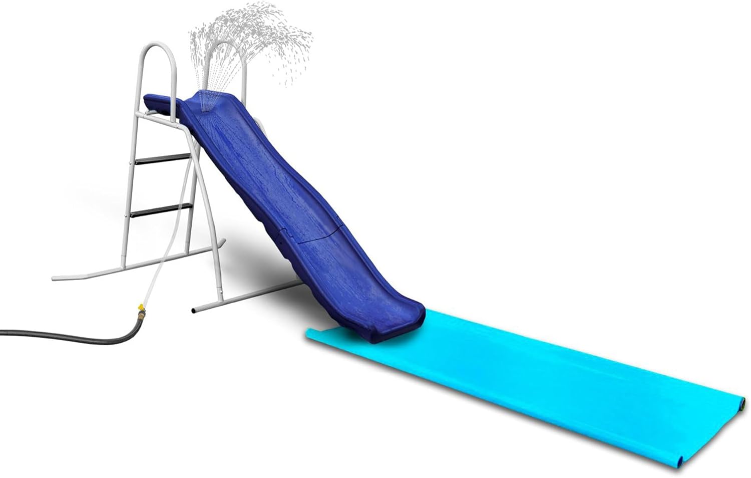 Recreation 6 Foot Water Wave Slide with Built In Adjustable Sprinkler. Freestanding with Ground Pad and Hose Extension for Lawn Fun. Ages 3 to 8