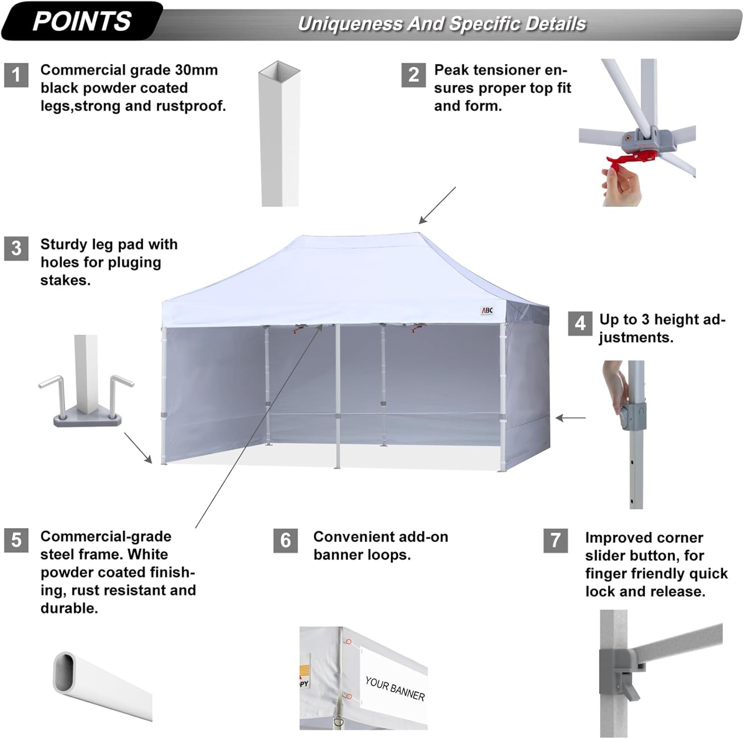 Easy Pop Up Canopy Tent 10×10 with Sidewalls