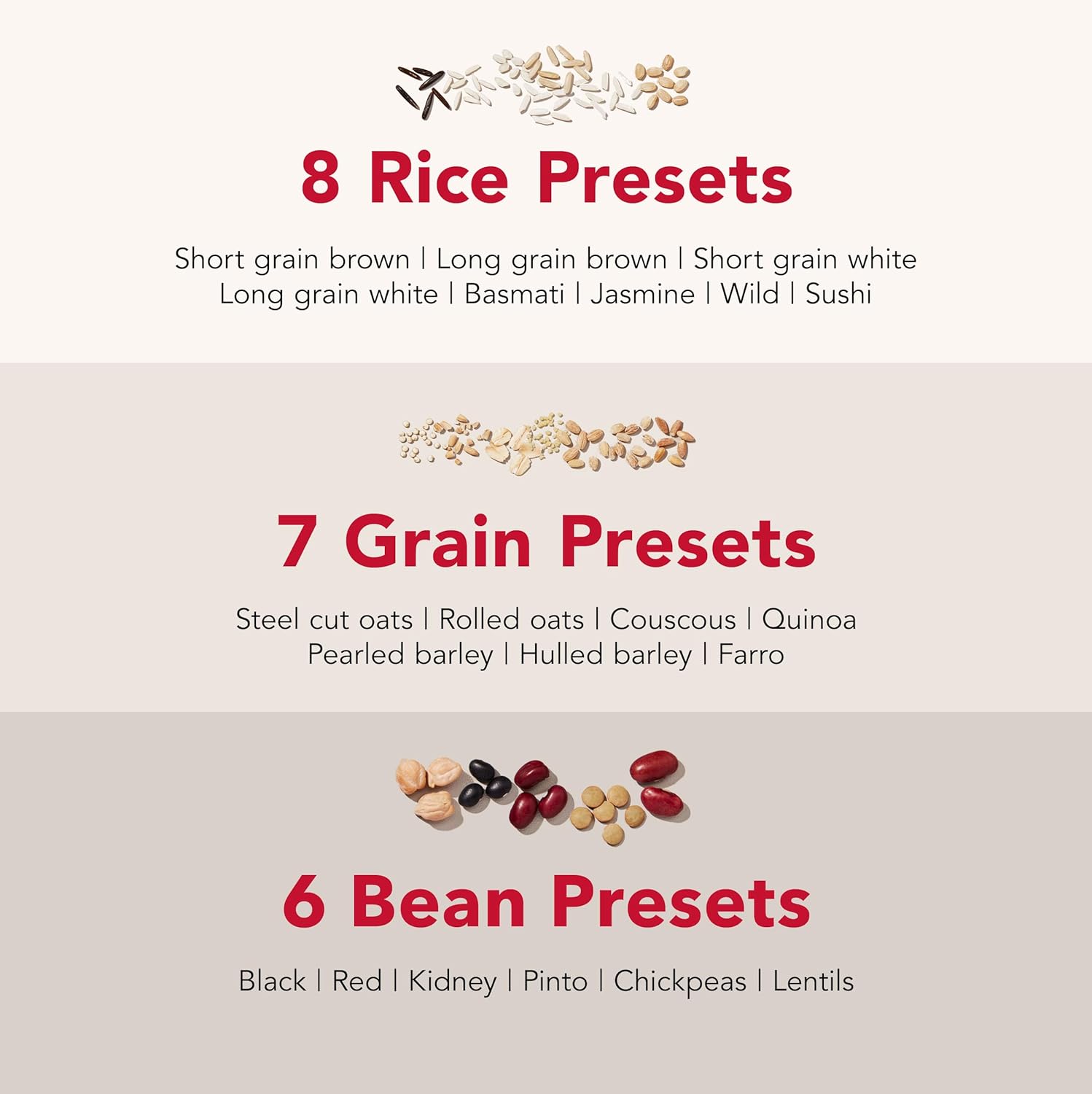 Grain and Rice Cooker 8-Cup with Scale and Water Tank