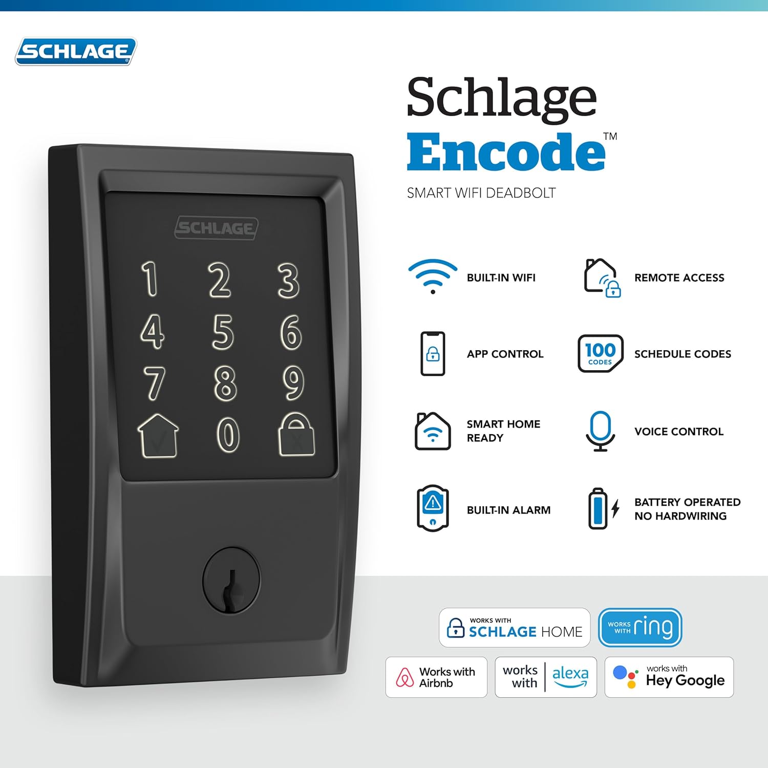 Encode Smart Wifi Deadbolt Lock – Keyless Entry