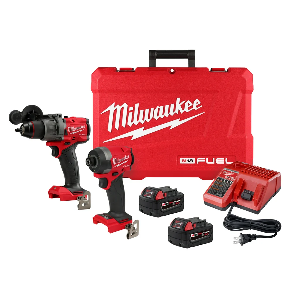 2026 Milwaukee 3697-22 M18 FUEL 18V Cordless 2-Tool Combo Kit w/ 5.0AH Batteries